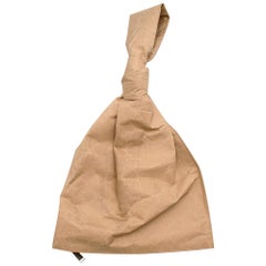 Bottega Veneta Paper Effect Calfskin Lined BV Twist Bag in Kraft