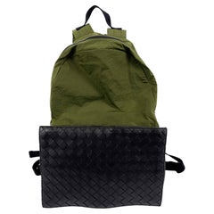 Bottega Veneta Paper Nylon and Intrecciato Woven Leather Backpack