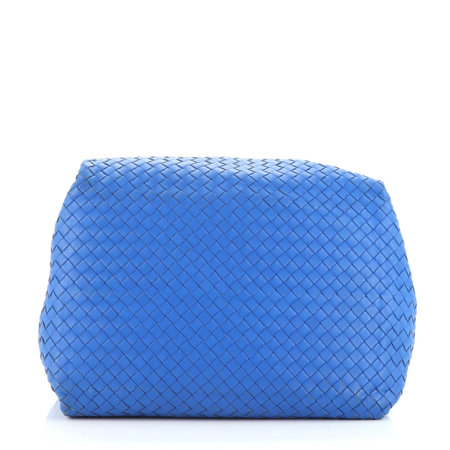 Blue Bottega Veneta Parachute Bag Intrecciato Nappa Medium