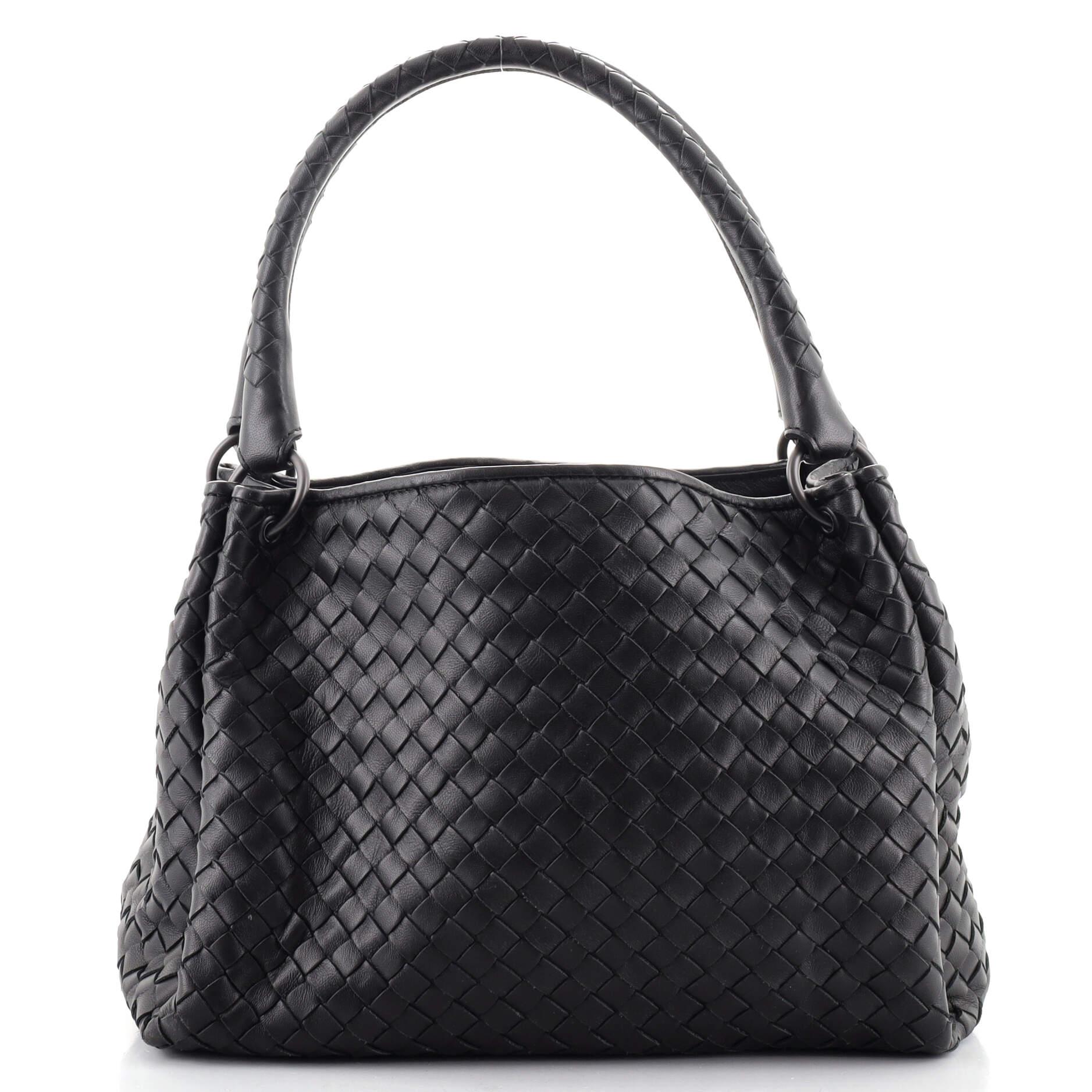 Black Bottega Veneta Parachute Bag Intrecciato Nappa Small