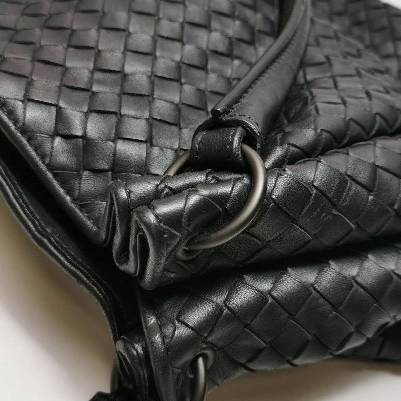 Bottega Veneta Parachute Shoulder Bag Intrecciato Black 30cm 7