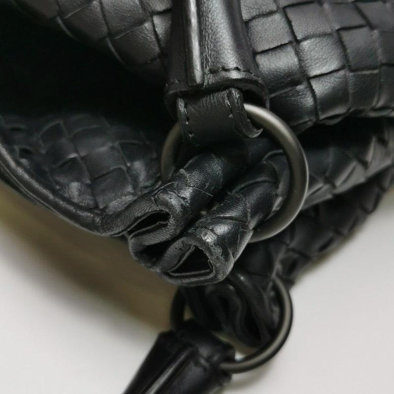 Bottega Veneta Parachute Shoulder Bag Intrecciato Black 30cm 12