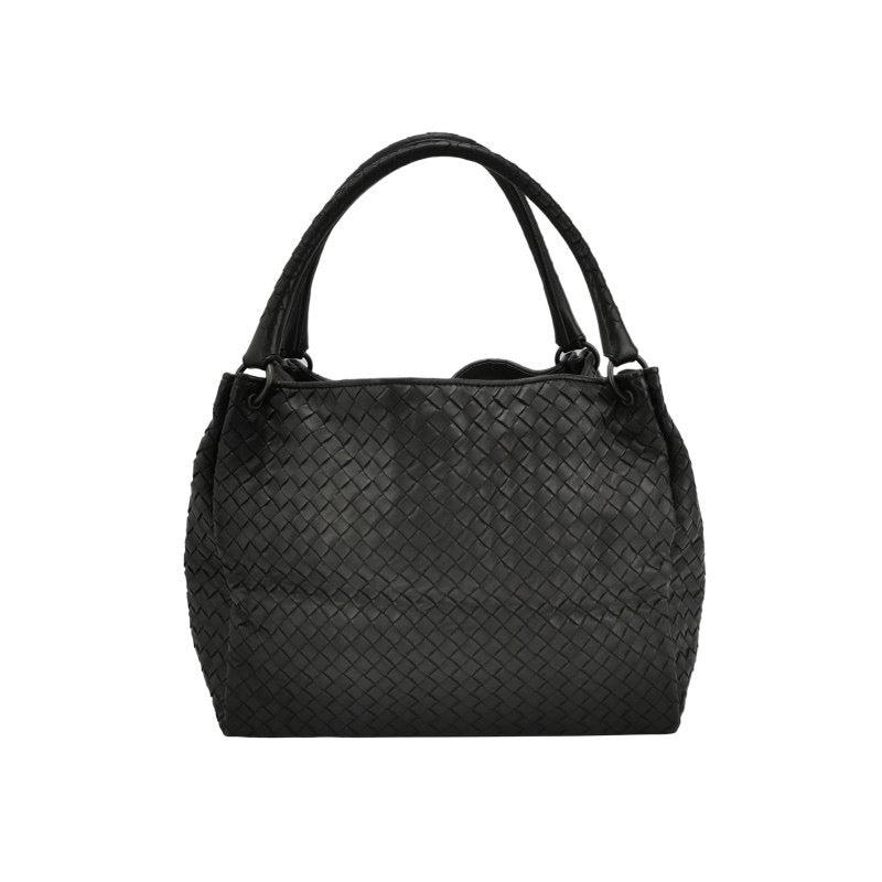 Bottega Veneta Parachute Shoulder Bag Intrecciato Black 30cm In Good Condition In AUBERVILLIERS, FR