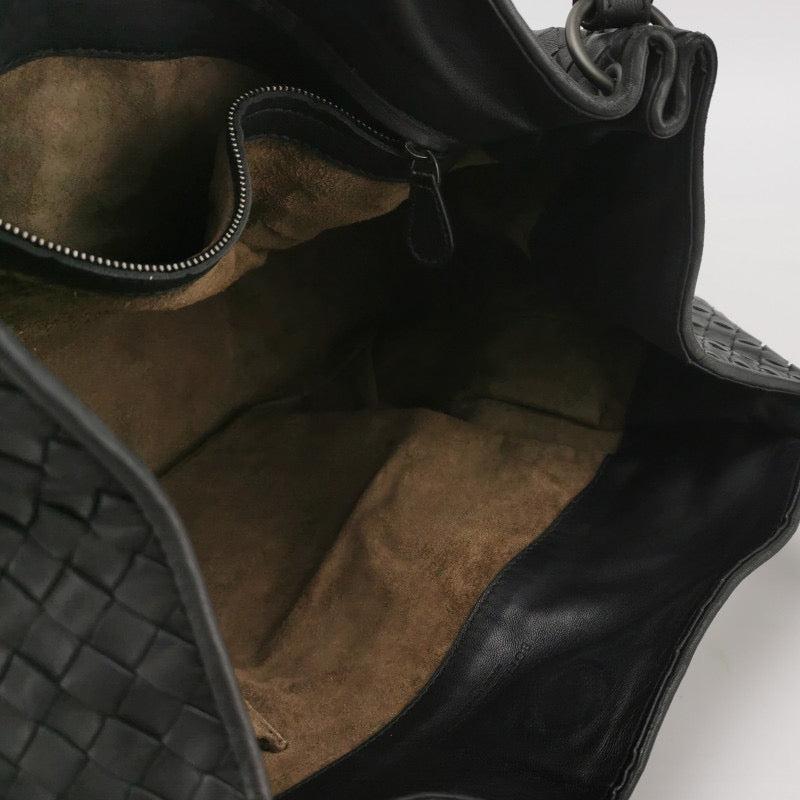 Bottega Veneta Parachute Shoulder Bag Intrecciato Black 30cm 2