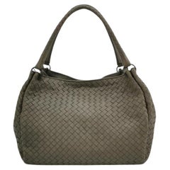 Bottega Veneta Parachute Shoulder Bag Intrecciato Dark Green 33cm