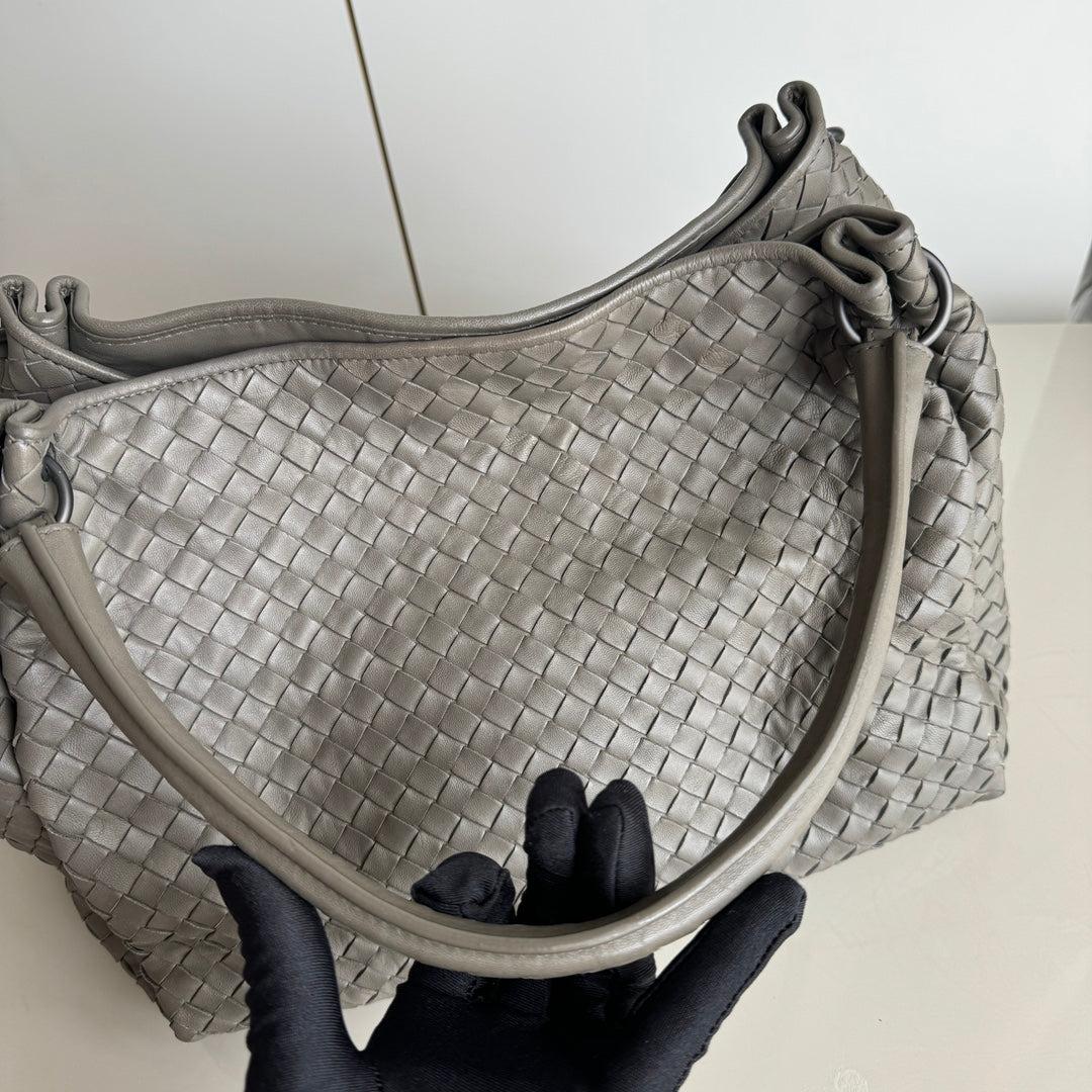 Bottega Veneta Parachute Shoulder Bag Intrecciato Grey 33cm 6