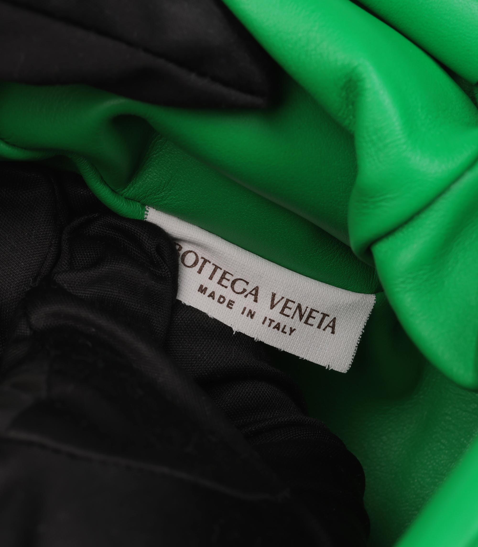 Bottega Veneta Parakeet Mini The Pouch in pelle di vitello verde in vendita 3