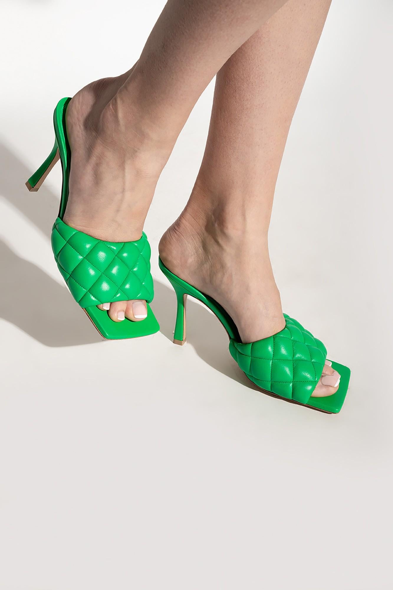 Bottega Veneta Parakeet verde in pelle PADDED MULE Sandali Scarpe 42 fit 41 in vendita 3