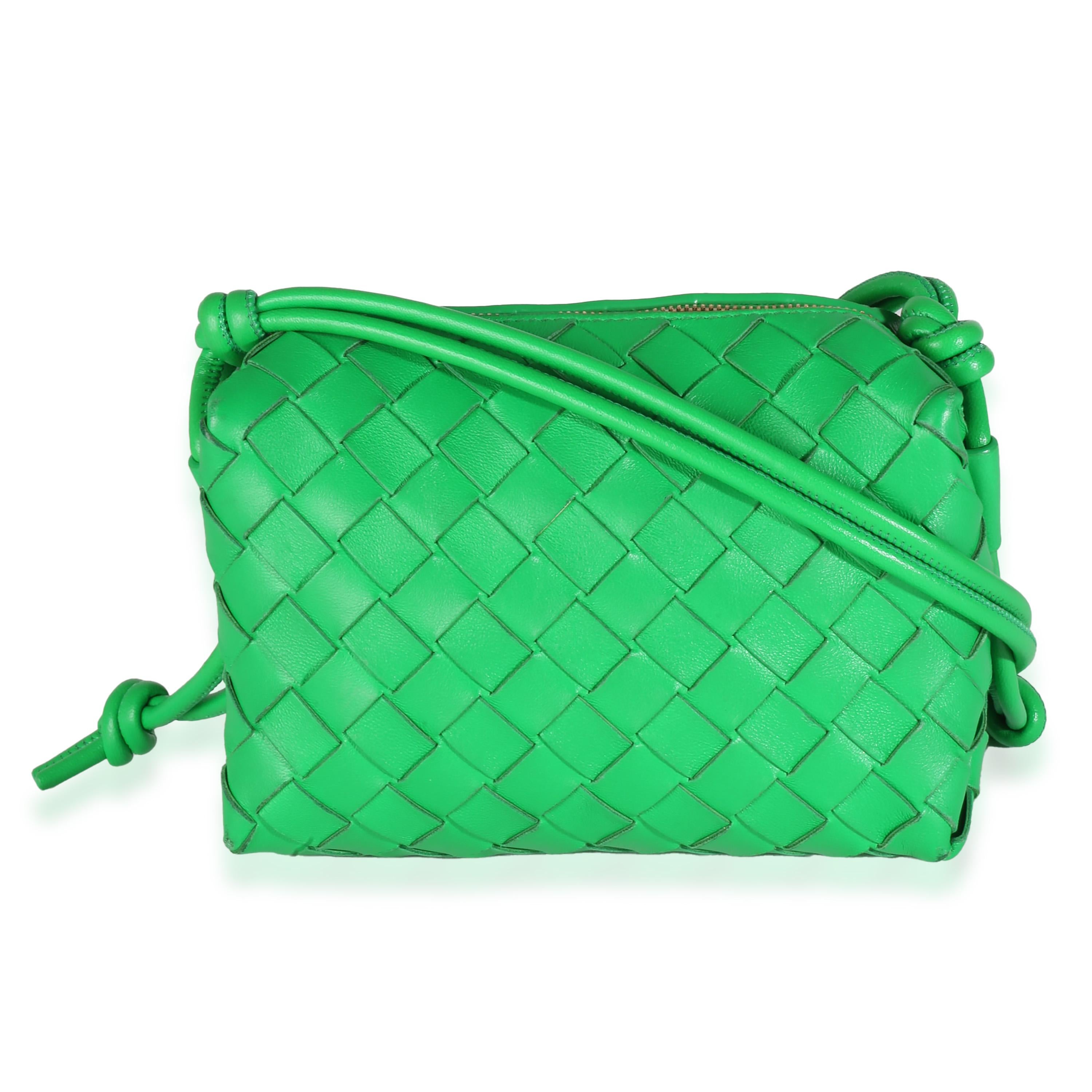 Listing Title: Bottega Veneta Parakeet Intrecciato Nappa Mini Loop
SKU: 142353
MSRP: 2100.00 USD
Condition: Pre-owned 
Handbag Condition: Good
Condition Comments: Item is in good condition with apparent signs of wear.  Scuffing and discoloration
