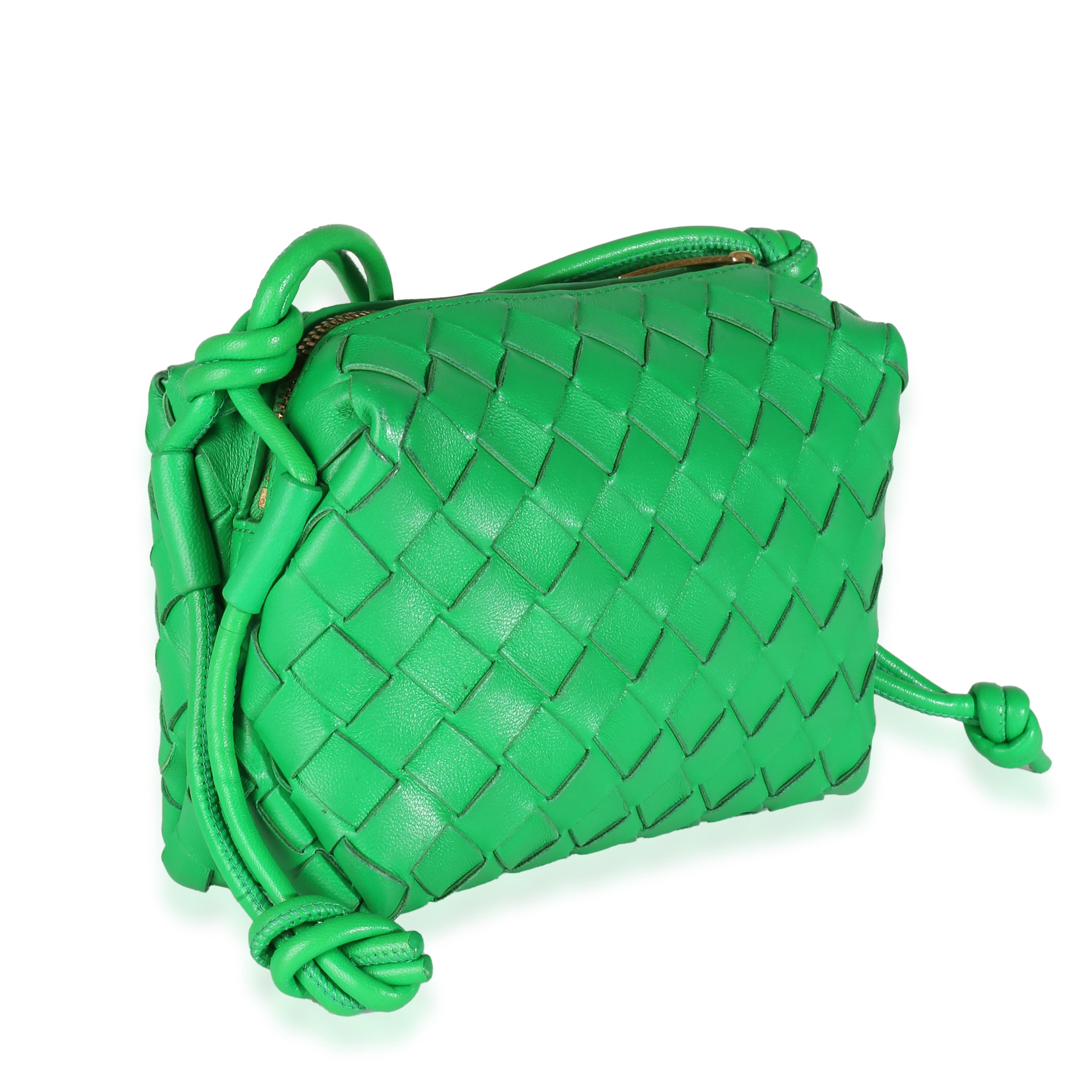 Green Bottega Veneta Parakeet Intrecciato Nappa Mini Loop For Sale