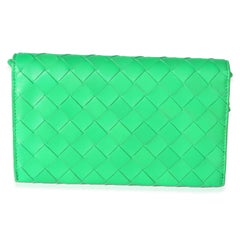 Bottega Veneta Parakeet Intrecciato Nappa Wallet On Strap