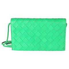 Bottega Veneta Parakeet Intrecciato Nappa Wallet On Strap