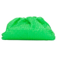 BOTTEGA VENETA Parakeet The Pouch green Intrecciato nappa leather clutch bag