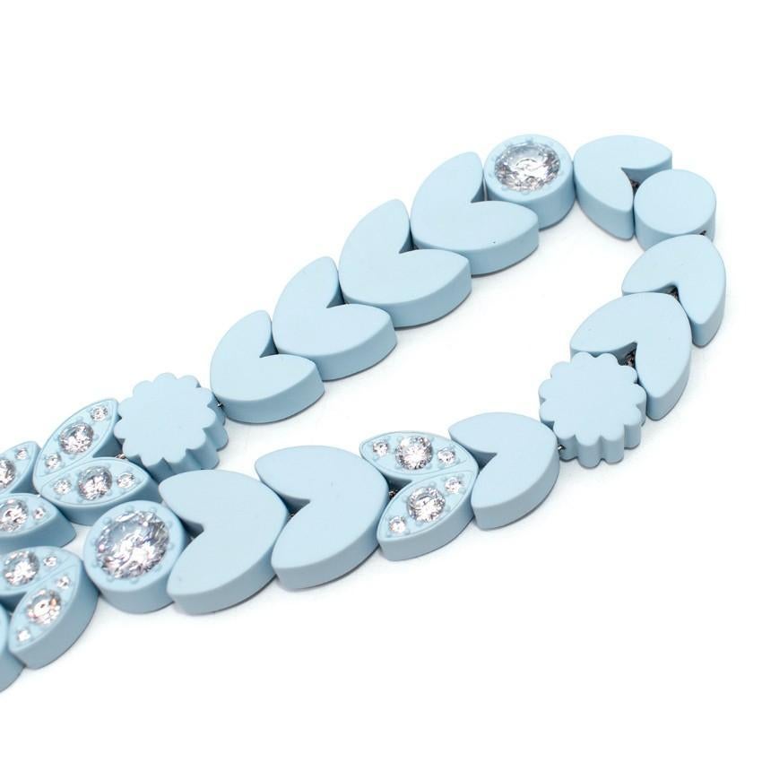 Women's Bottega Veneta Pastel Blue Crystal Embellished Necklace - New Season For Sale