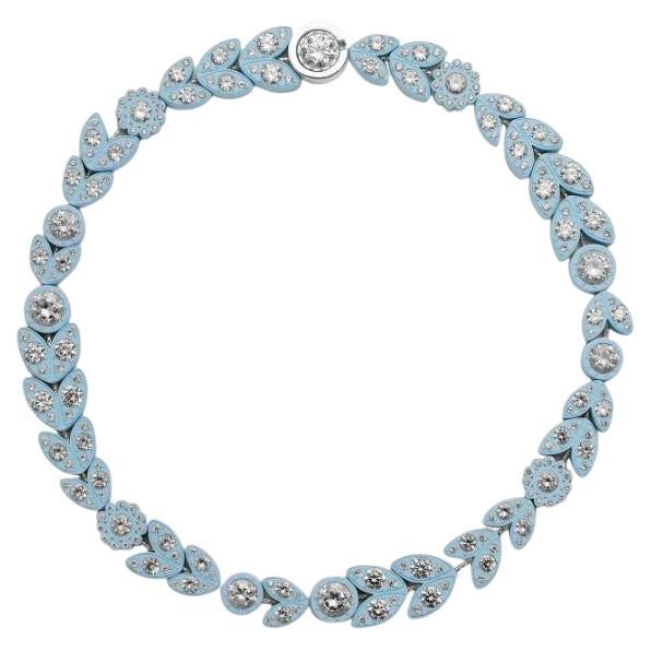 Bottega Veneta Pastel Blue Crystal Embellished Necklace - New Season For Sale