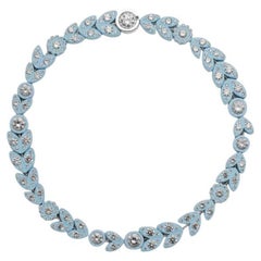 Bottega Veneta Pastel Blue Crystal Embellished Necklace - New Season