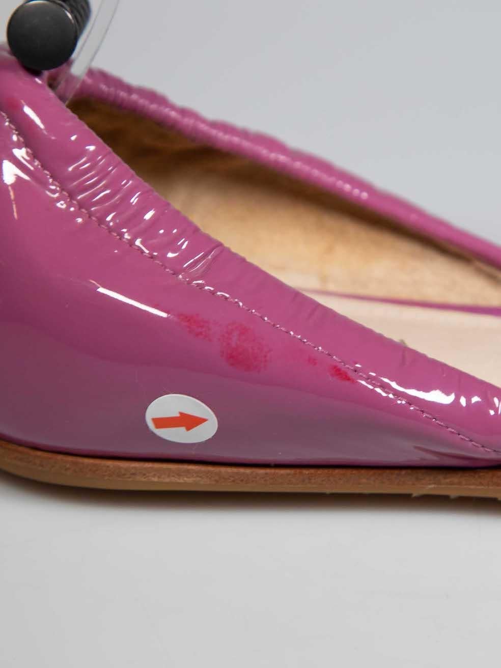 Bottega Veneta - Chaussures plates à œillets en cuir verni, taille IT 35 en vente 3