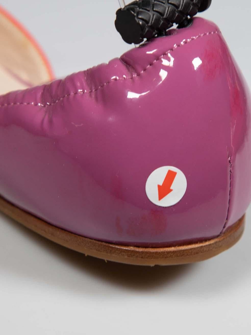 Bottega Veneta - Chaussures plates à œillets en cuir verni, taille IT 35 en vente 4