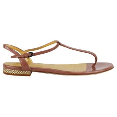 Bottega Veneta Patent Leather Sandals Eu 38 Uk 5 Us 8