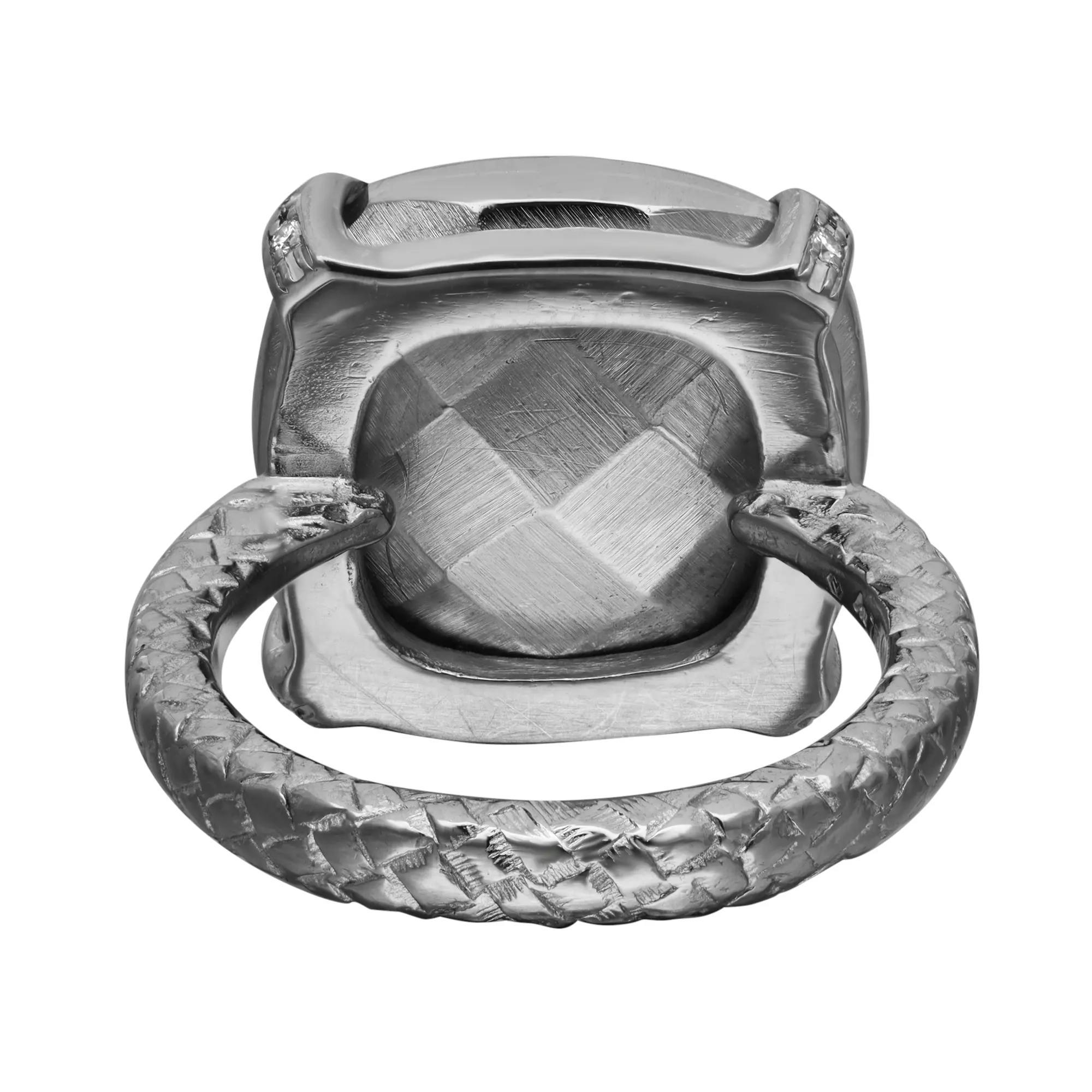 Bottega Veneta Pave Runder Diamant-Cocktailring 18K Weißgold Größe 5,75 (Moderne) im Angebot