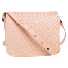 Bottega Veneta Peach Intrecciato Leather Crossbody Bag