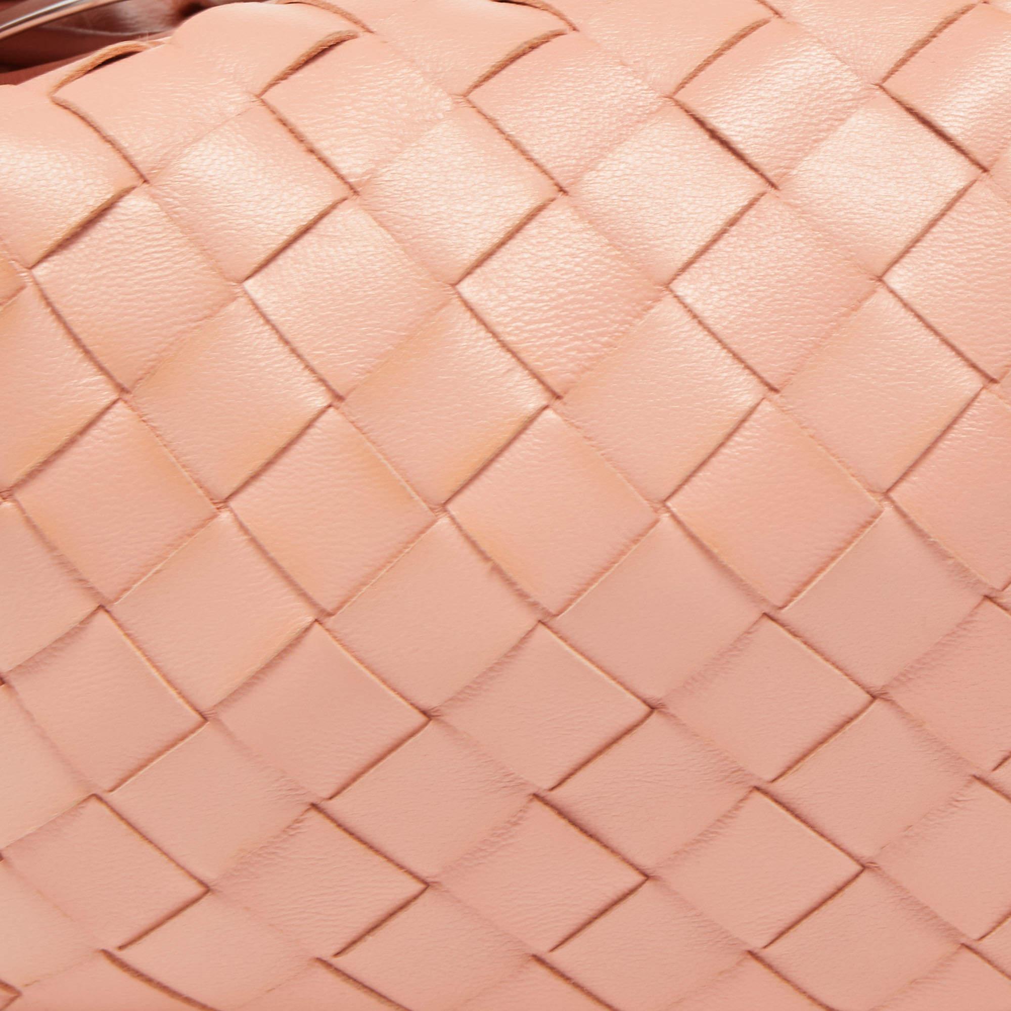 Women's Bottega Veneta Peach Intrecciato Leather Mini Jodie Hobo