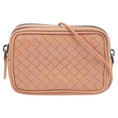 Bottega Veneta Peach Intrecciato Leather Shoulder Bag