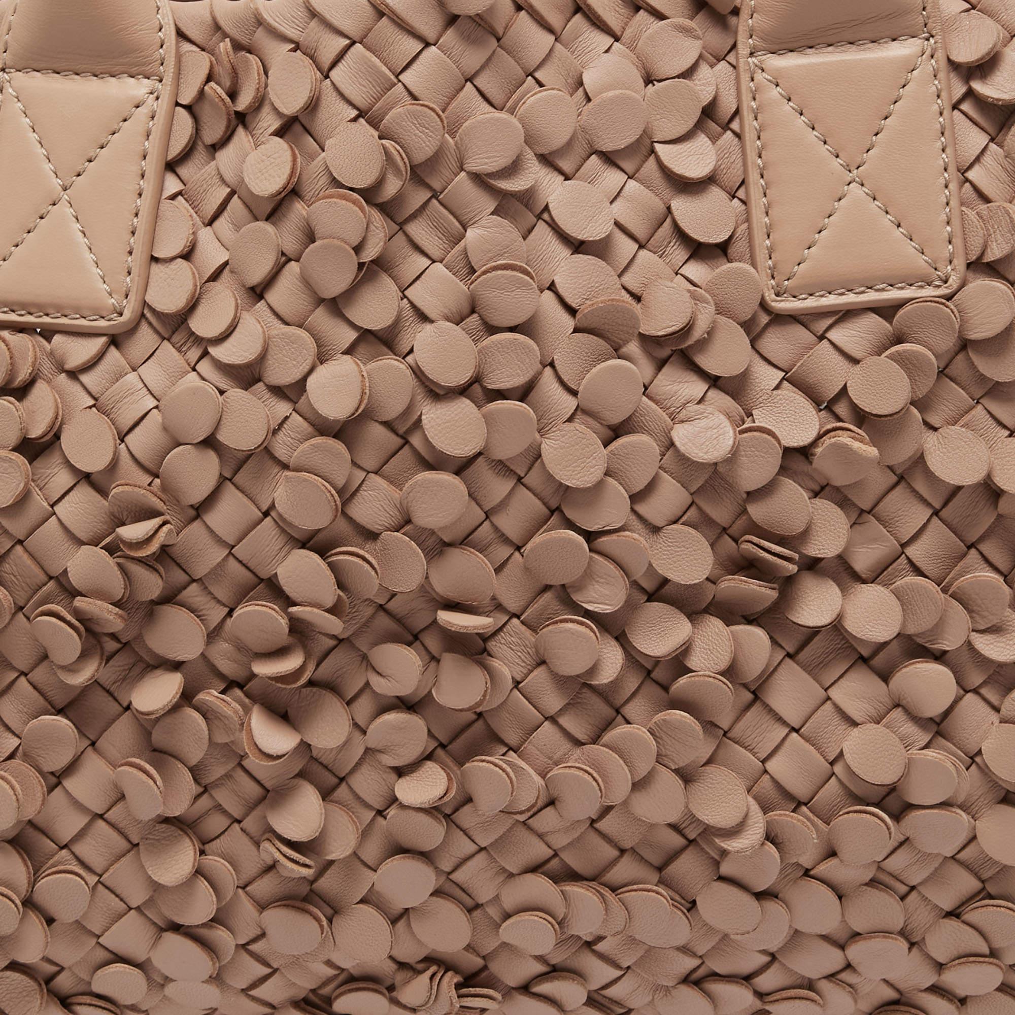 Bottega Veneta Peach Intrecciato Limited Edition Poussin Paillettes Cabat Tote 7