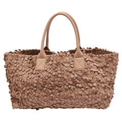 Bottega Veneta Peach Intrecciato Limited Edition Poussin Paillettes Cabat Tote