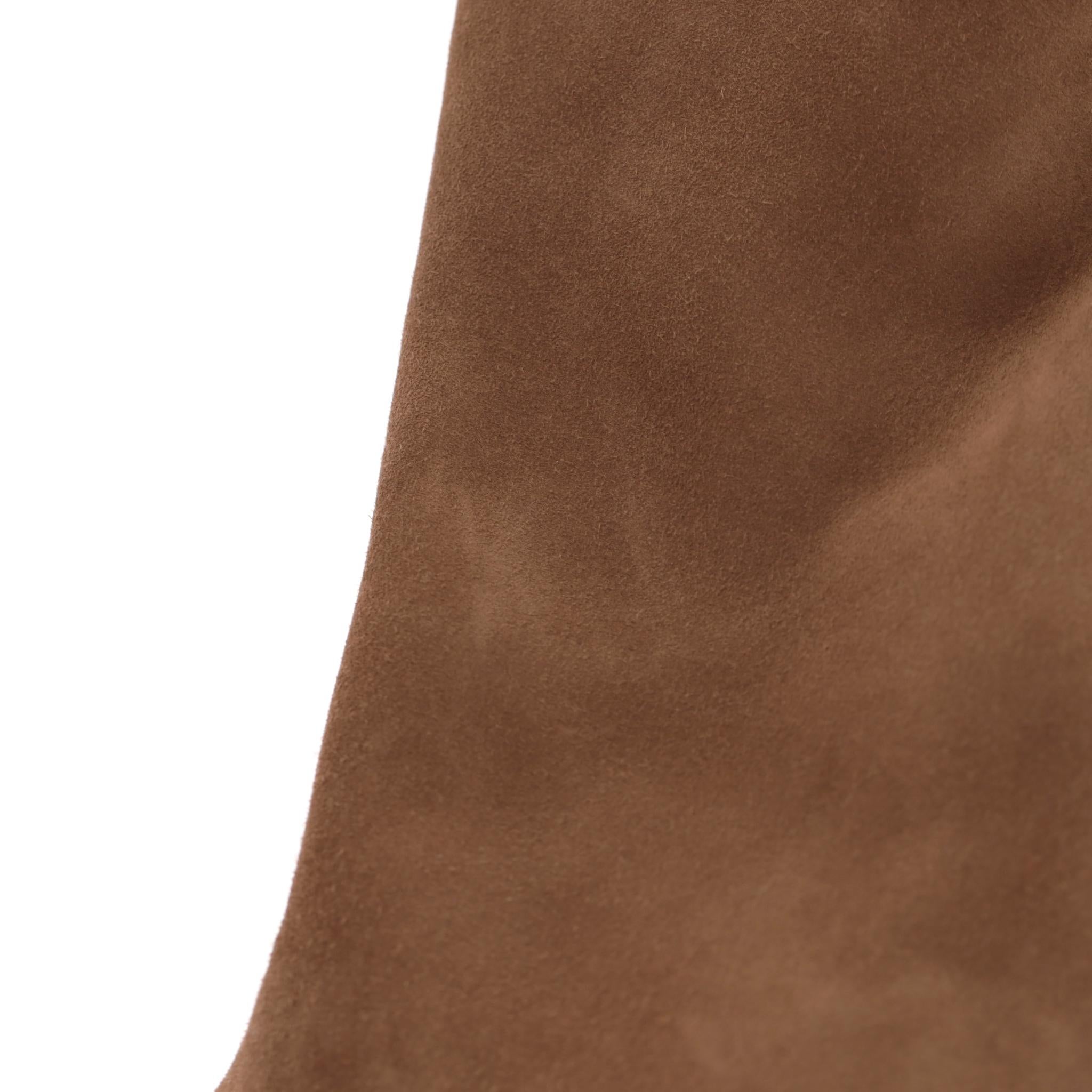 Bottega Veneta Peep Toe-Stiefel aus Wildleder im Angebot 8