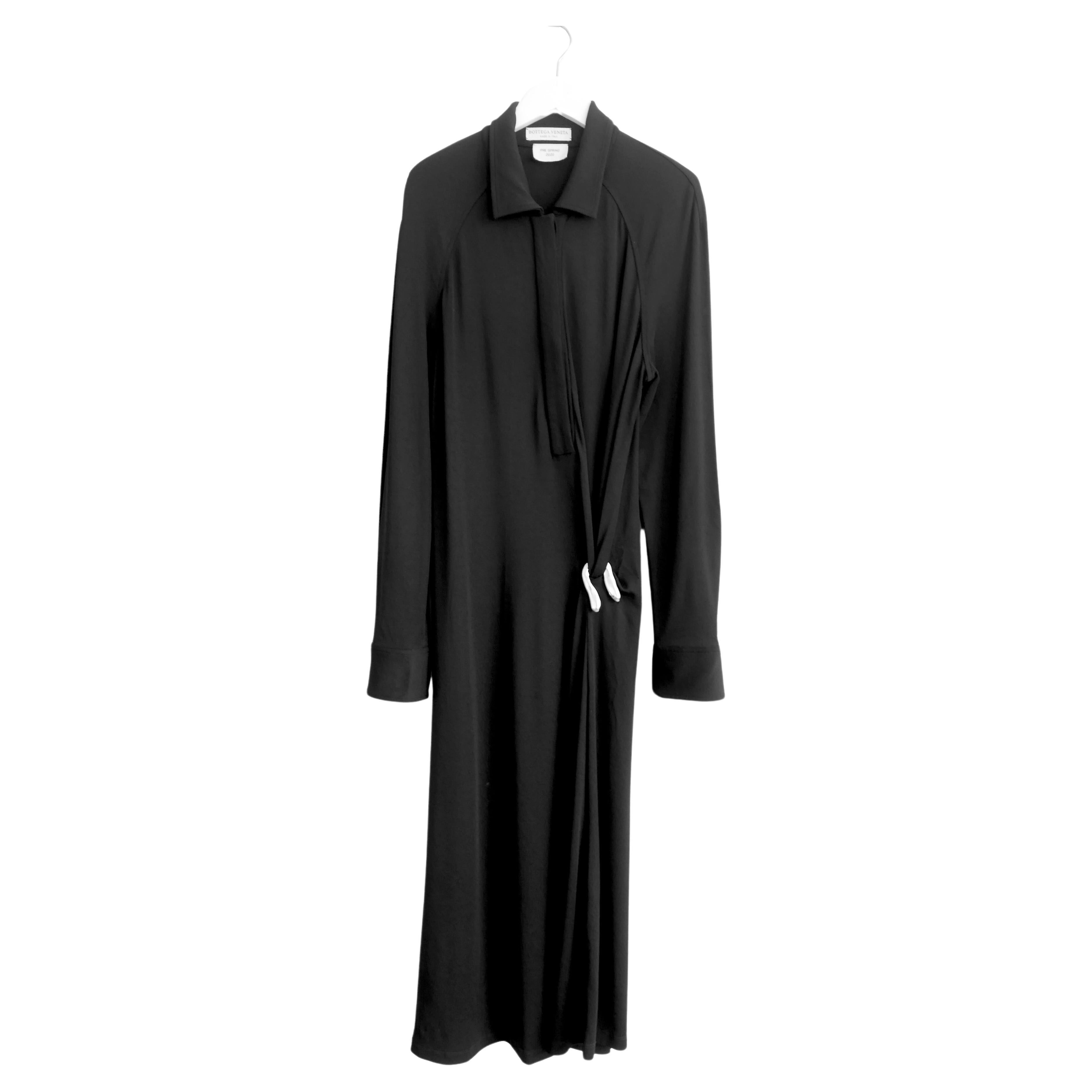 Bottega Veneta PF20 Hardware Detail Black Dress For Sale