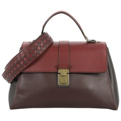 Bottega Veneta Piazza Top Handle Bag Leather with Intrecciato Detail Medium