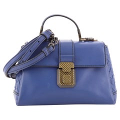 Bottega Veneta Piazza Top Handle Bag Leather with Intrecciato Detail Mini