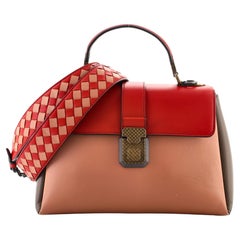 Bottega Veneta Piazza Top Handle Bag Leather with Intrecciato Detail Smal