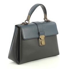 Bottega Veneta Piazza Top Handle Bag Leather with Intrecciato Detail Small