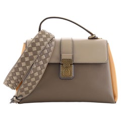 Bottega Veneta Piazza Top Handle Bag Leather with Intrecciato Detail Small