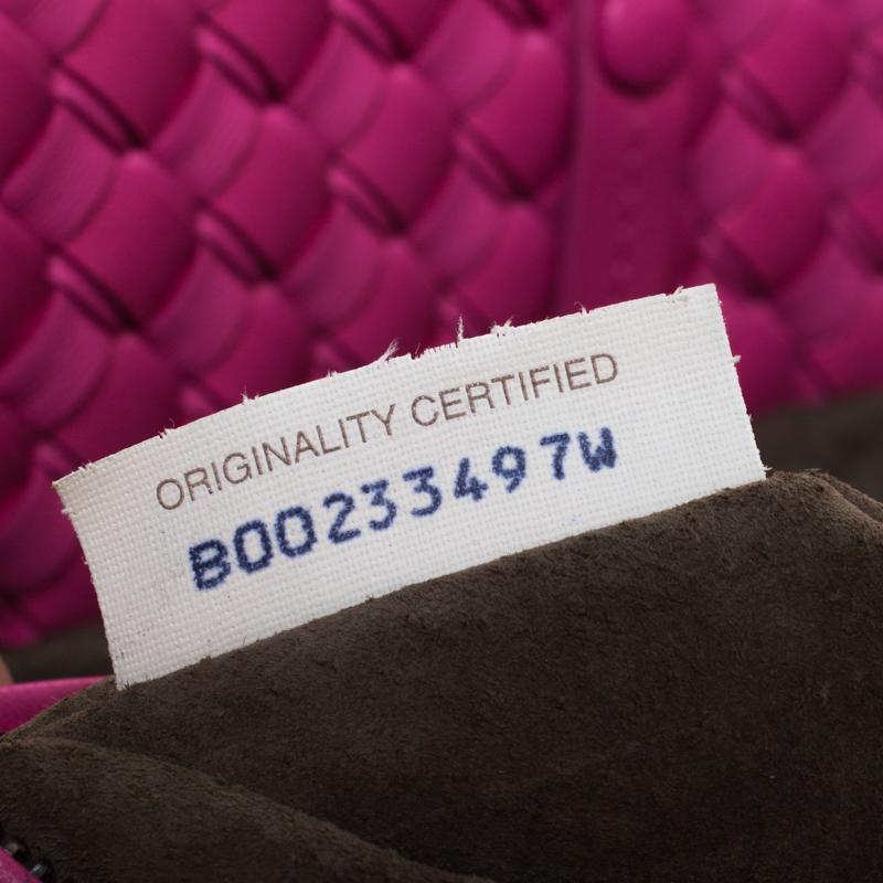 Bottega Veneta Pink/Beige Top Woven Leather Shopper Tote In Good Condition In Dubai, Al Qouz 2