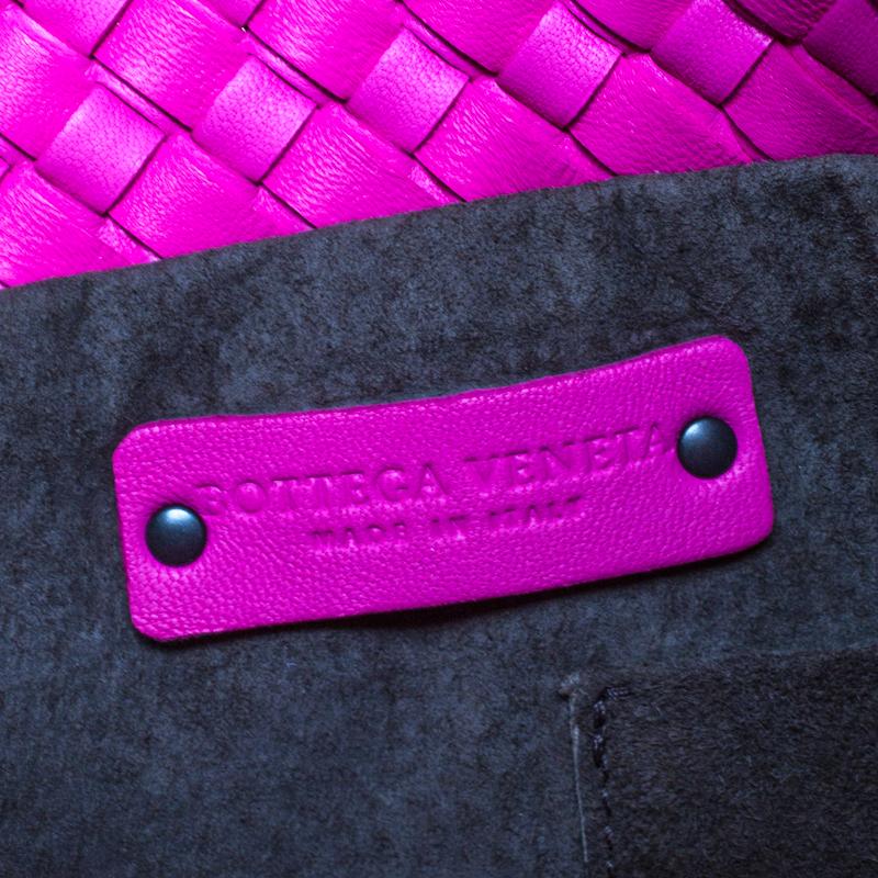 Women's Bottega Veneta Pink/Beige Top Woven Leather Shopper Tote
