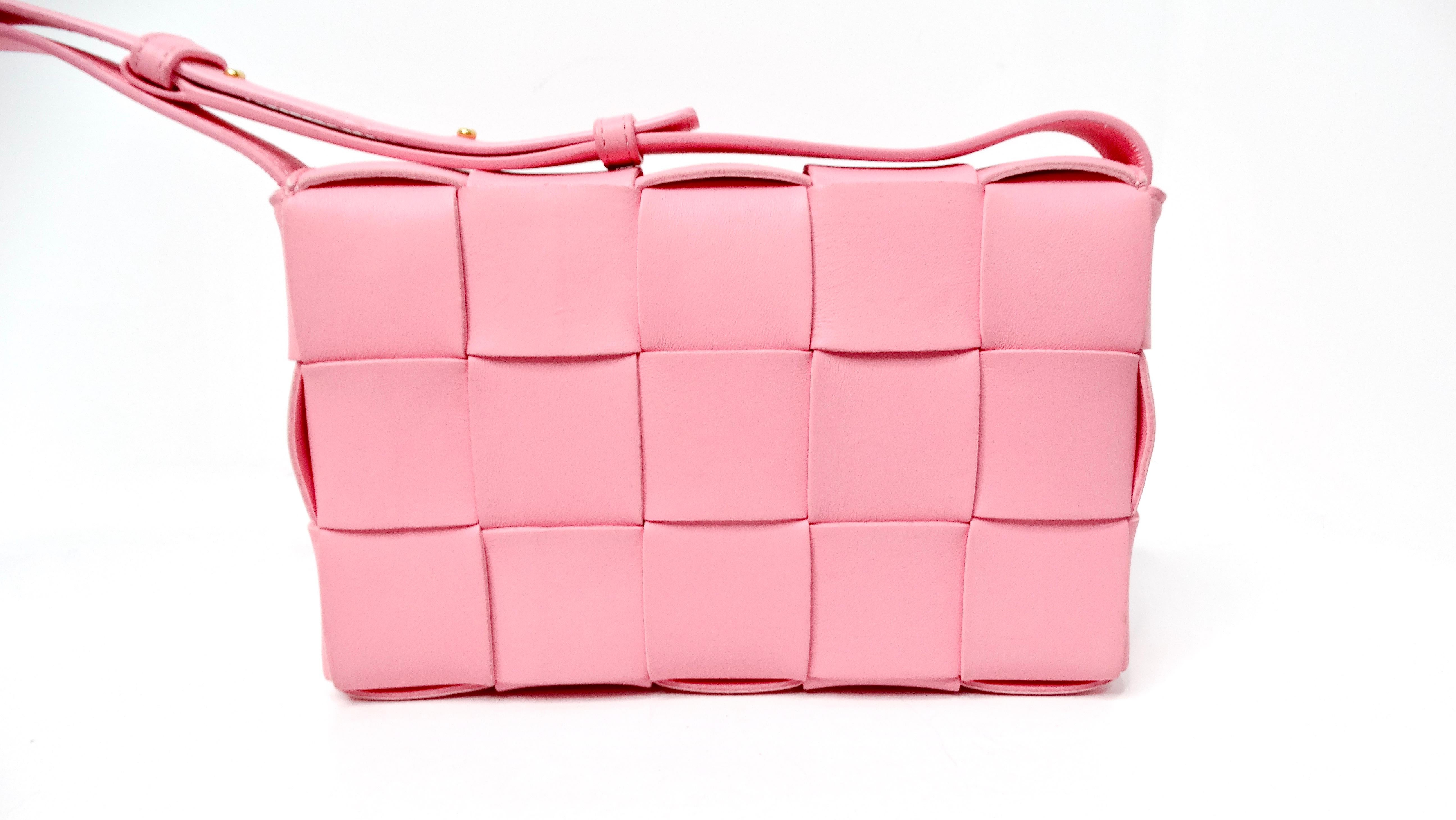 Women's Bottega Veneta Pink Cassette Leather Crossbody Bag