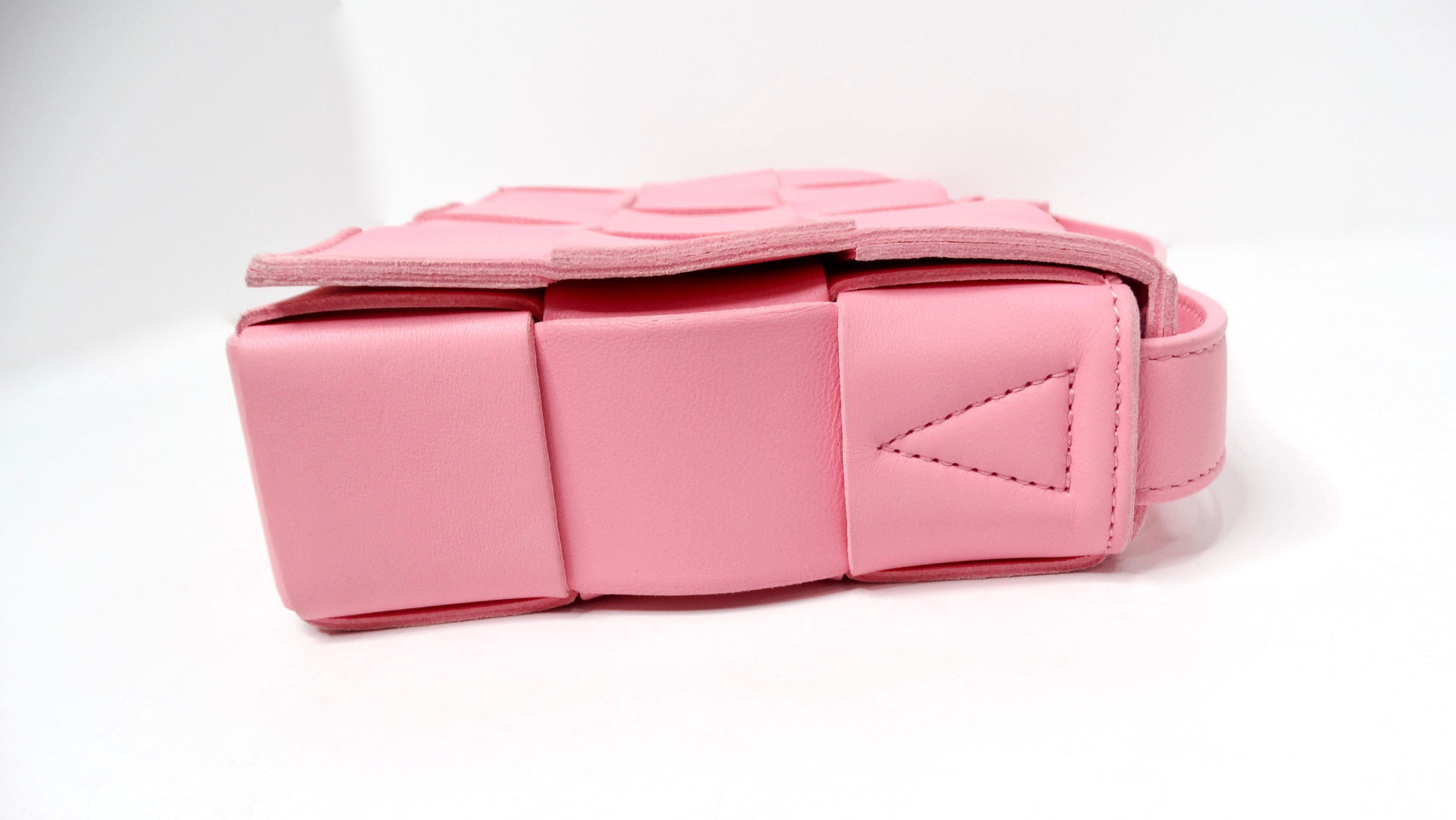 Bottega Veneta Pink Cassette Leather Crossbody Bag 2