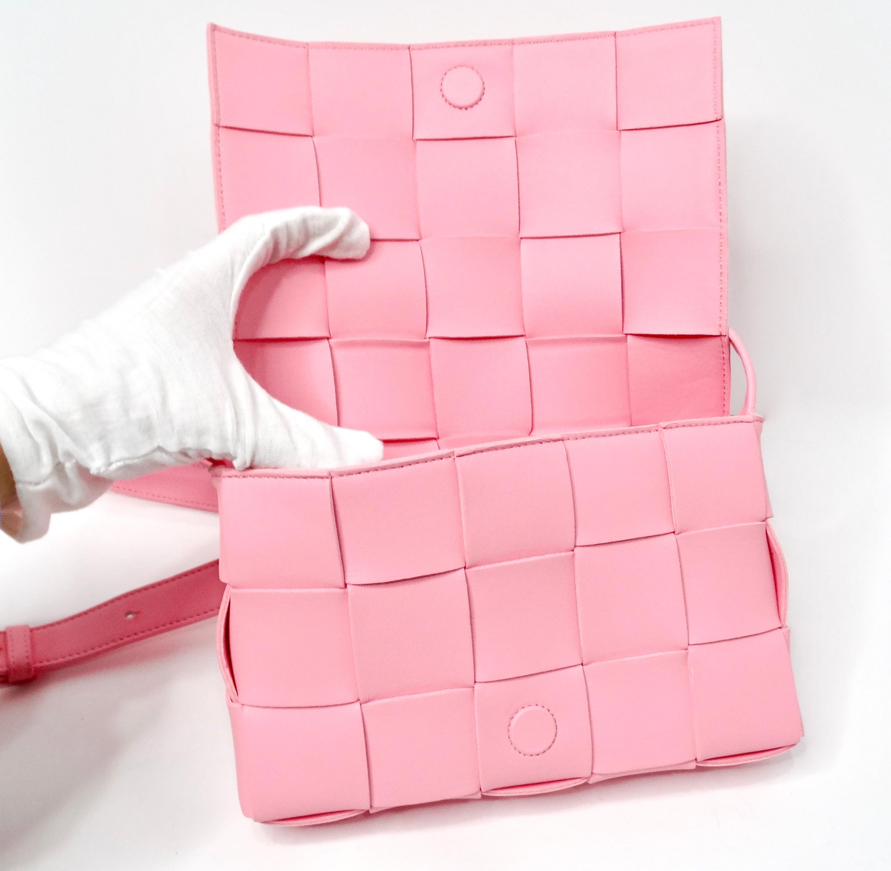Bottega Veneta Pink Cassette Leather Crossbody Bag 3