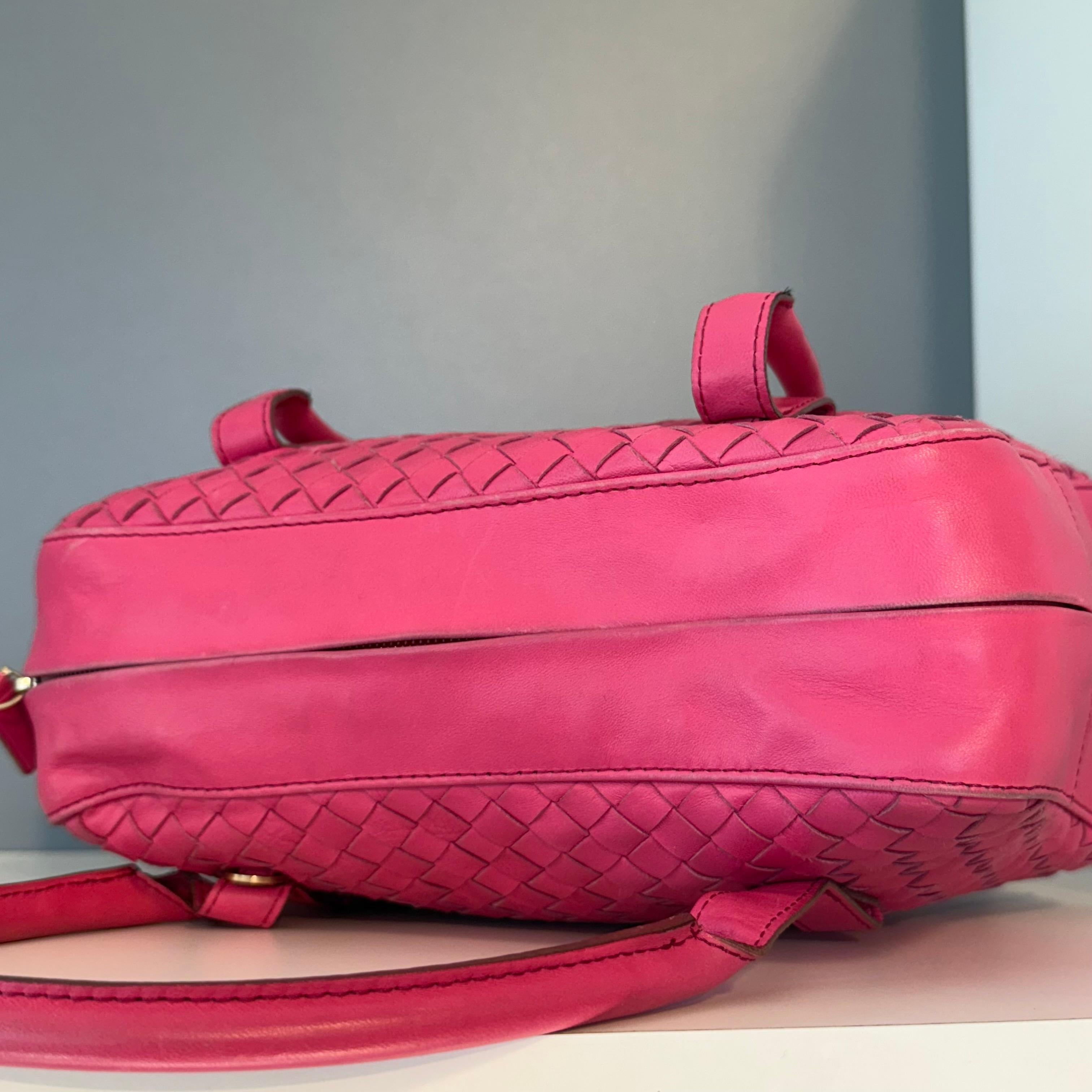 Bottega Veneta Pink Intrecciato Bag For Sale 3