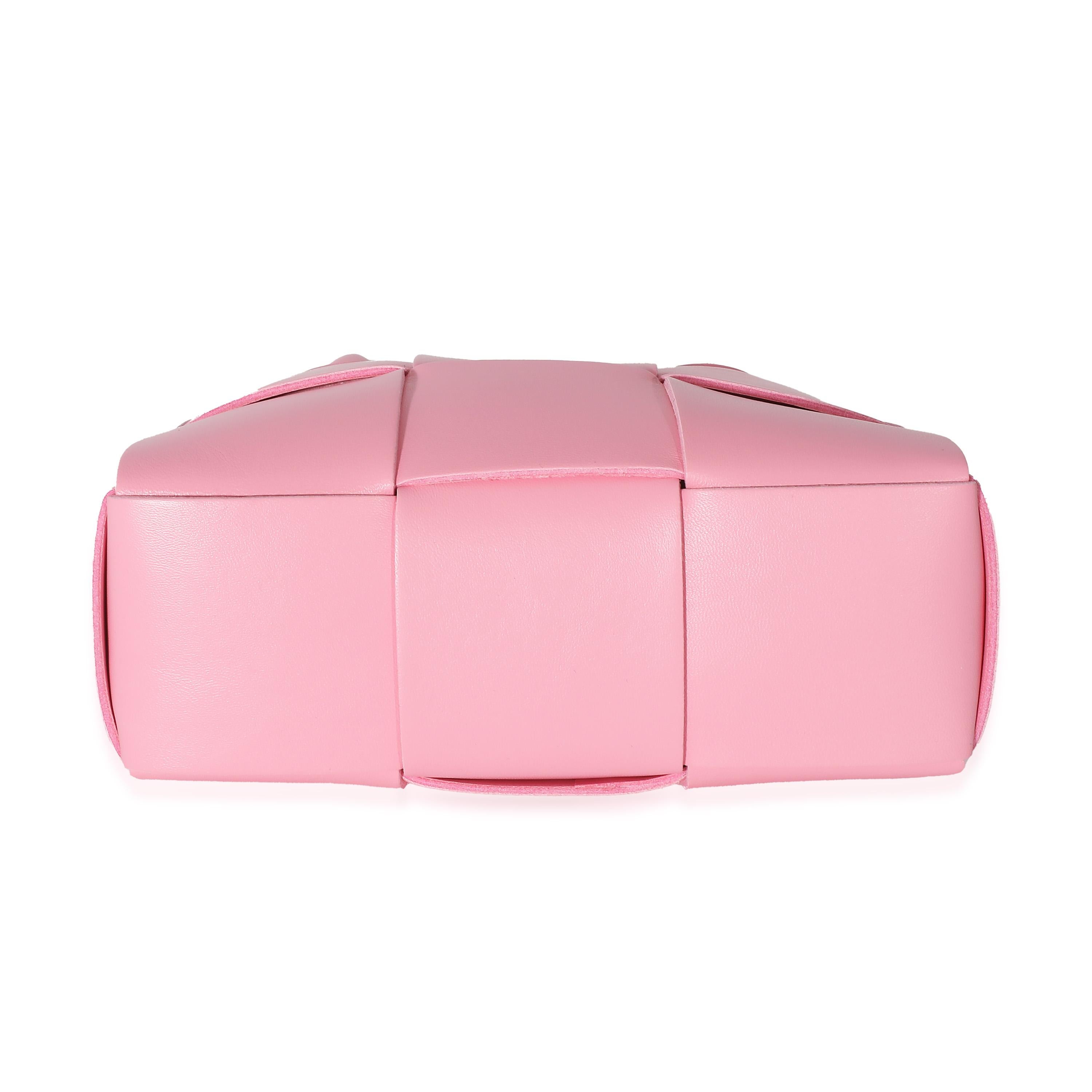 Bottega Veneta Pink Intrecciato Lambskin Candy Arco Tote In Excellent Condition In New York, NY