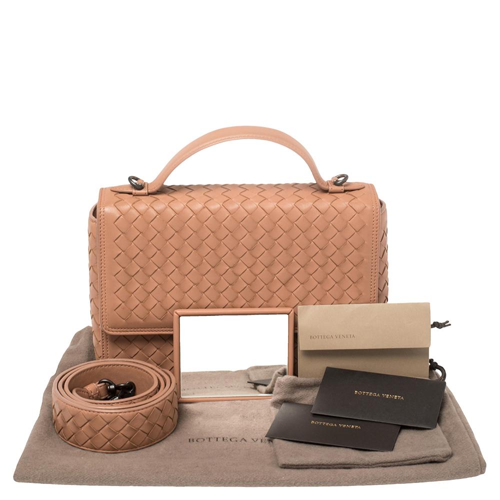 Bottega Veneta Rosa Intrecciato Leder Alumna Top Handle Tasche 7