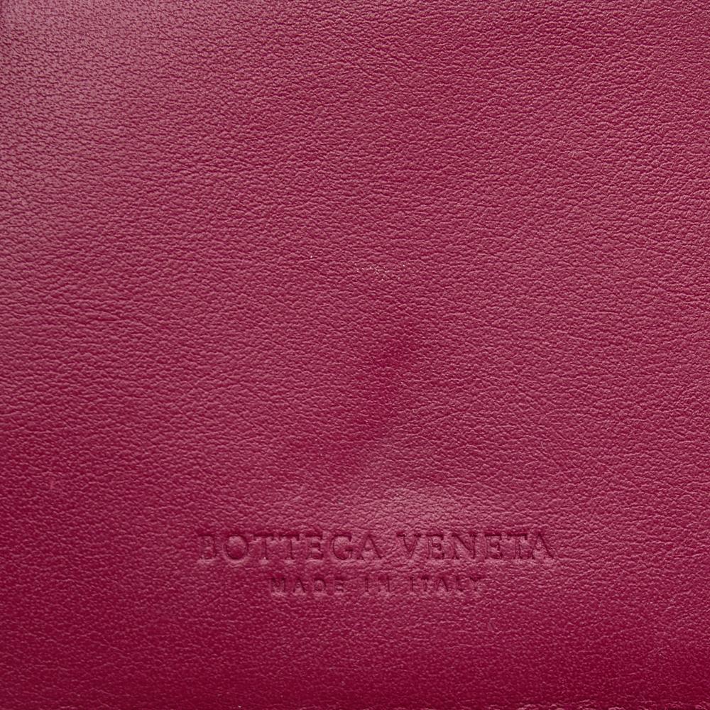Women's Bottega Veneta Pink Intrecciato Leather Compact Wallet