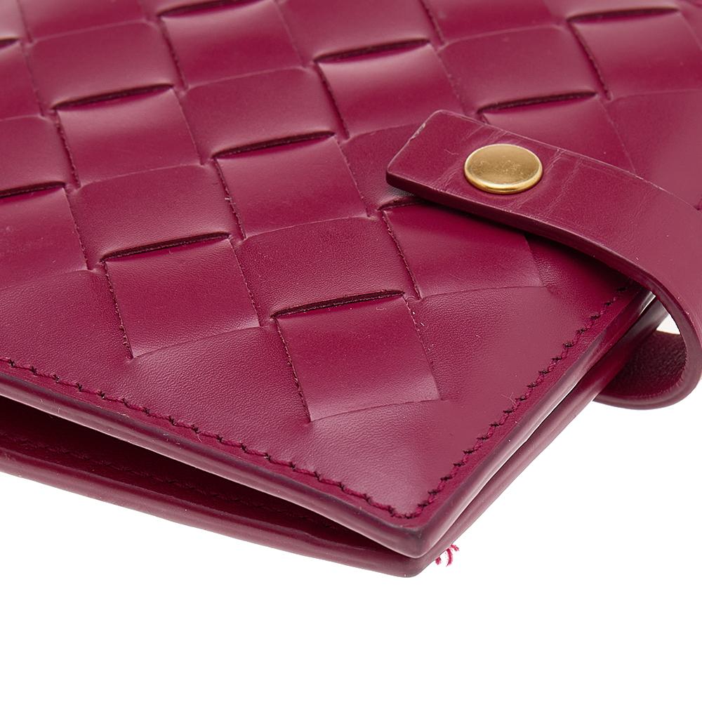 Bottega Veneta Pink Intrecciato Leather Compact Wallet 1