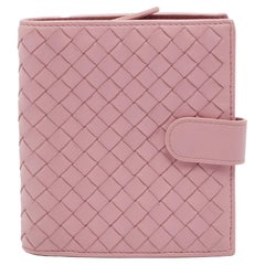 Bottega Veneta Pink Intrecciato Leather Compact Wallet