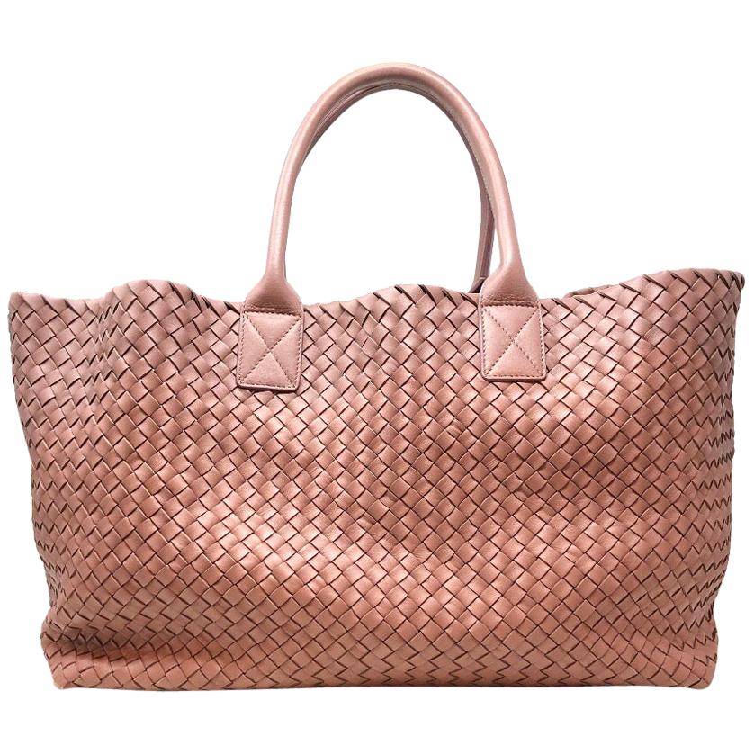 Bottega Veneta Pink Intrecciato Leather large , 2018
