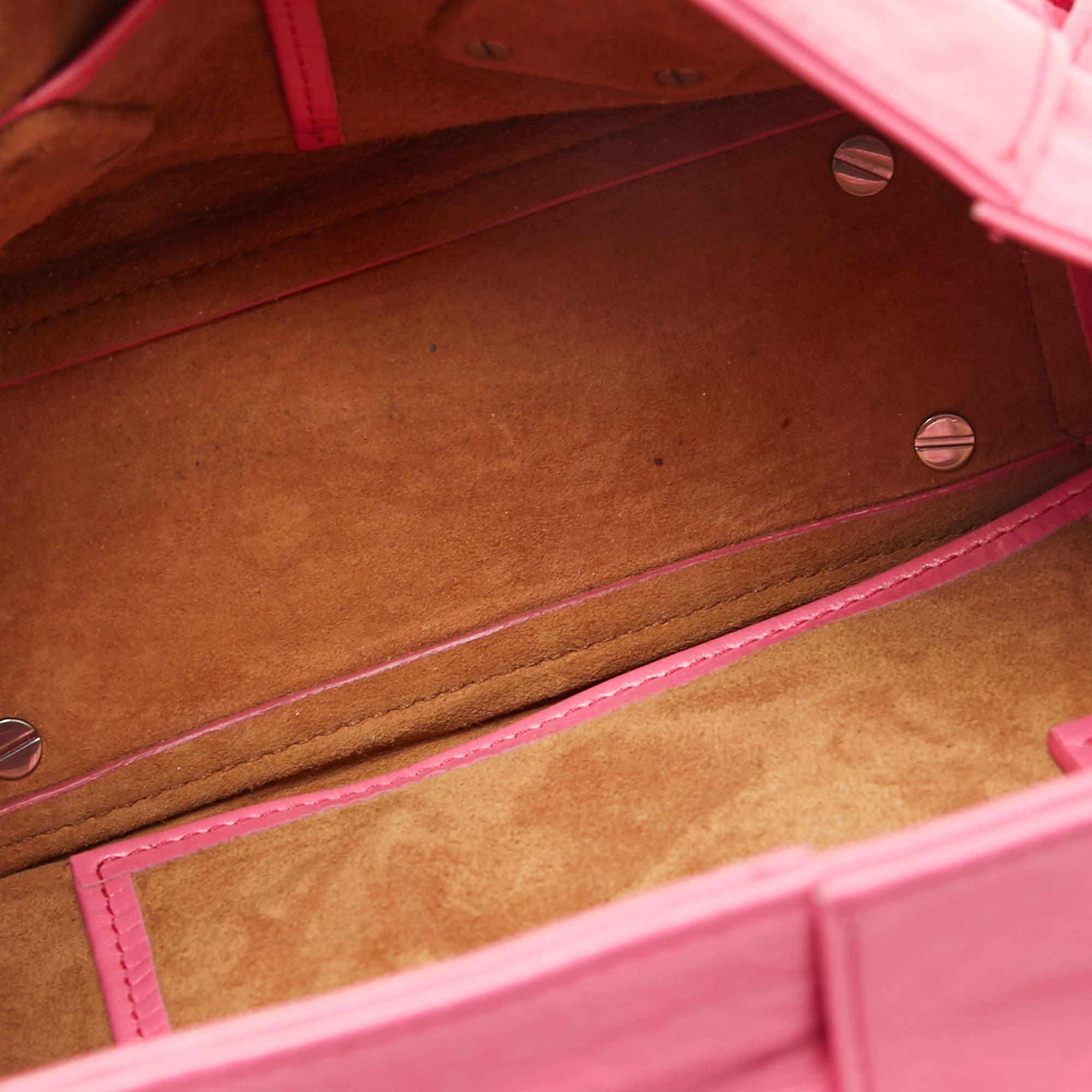 Bottega Veneta Pink Intrecciato Leather Mini Arco Tote 2