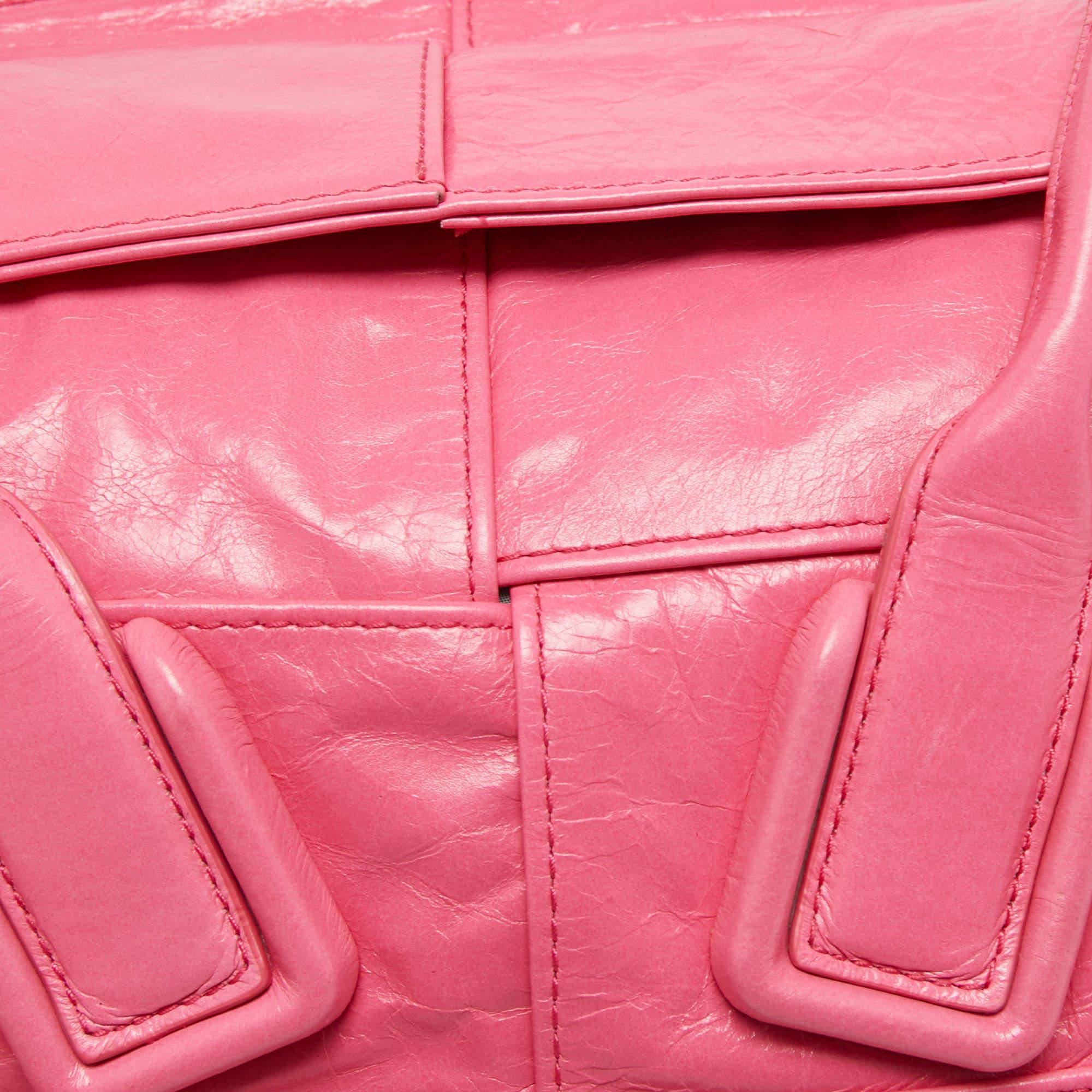 Bottega Veneta Pink Intrecciato Leather Mini Arco Tote 3
